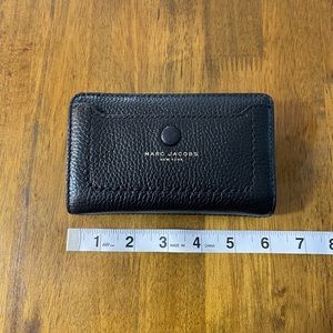 Marc Jacobs Empire City Black Leather Zip Card Coin Wallet